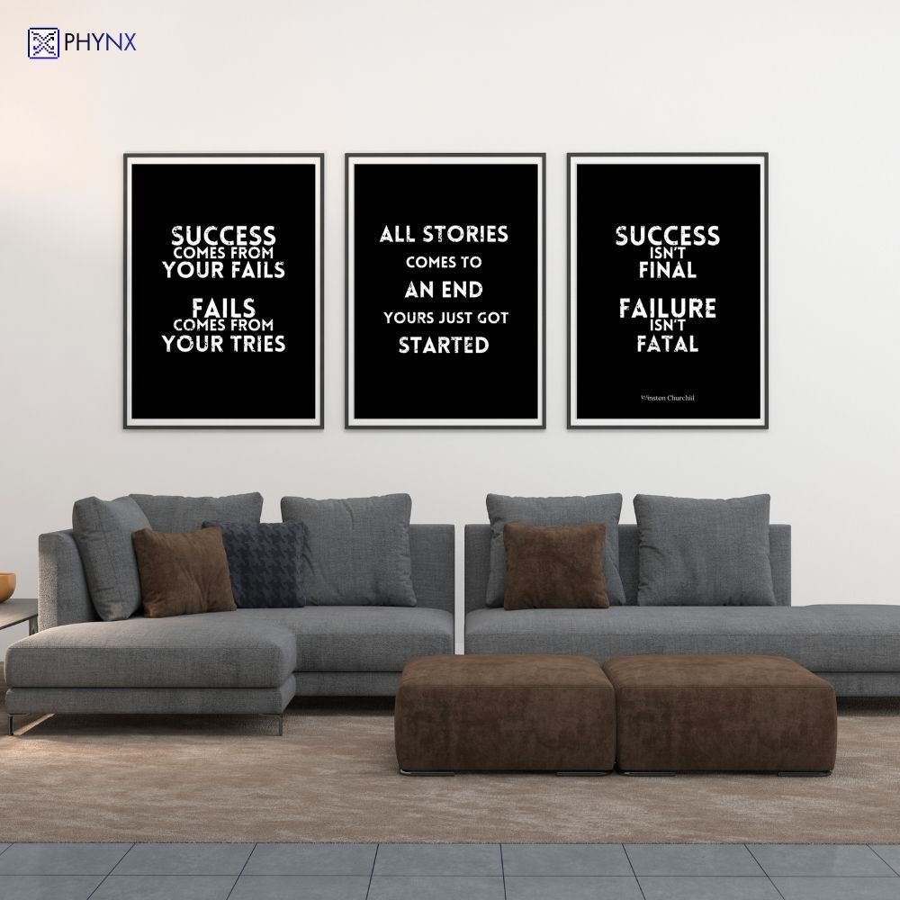 PHYNX Printable Black & White Motivational Quote Wall Art Posters